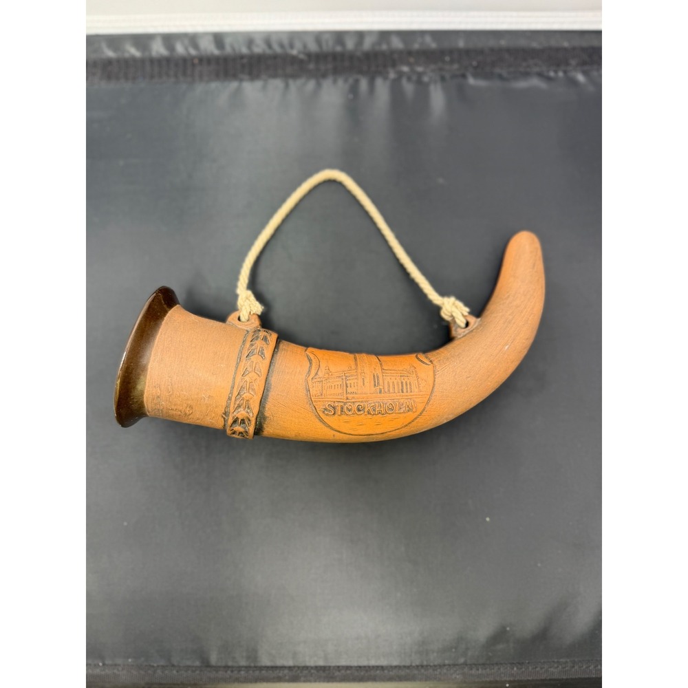 Vintage Stockholm Sweden Souvenir Horn Wall Hanging Nordic‎ tourism memorabilia